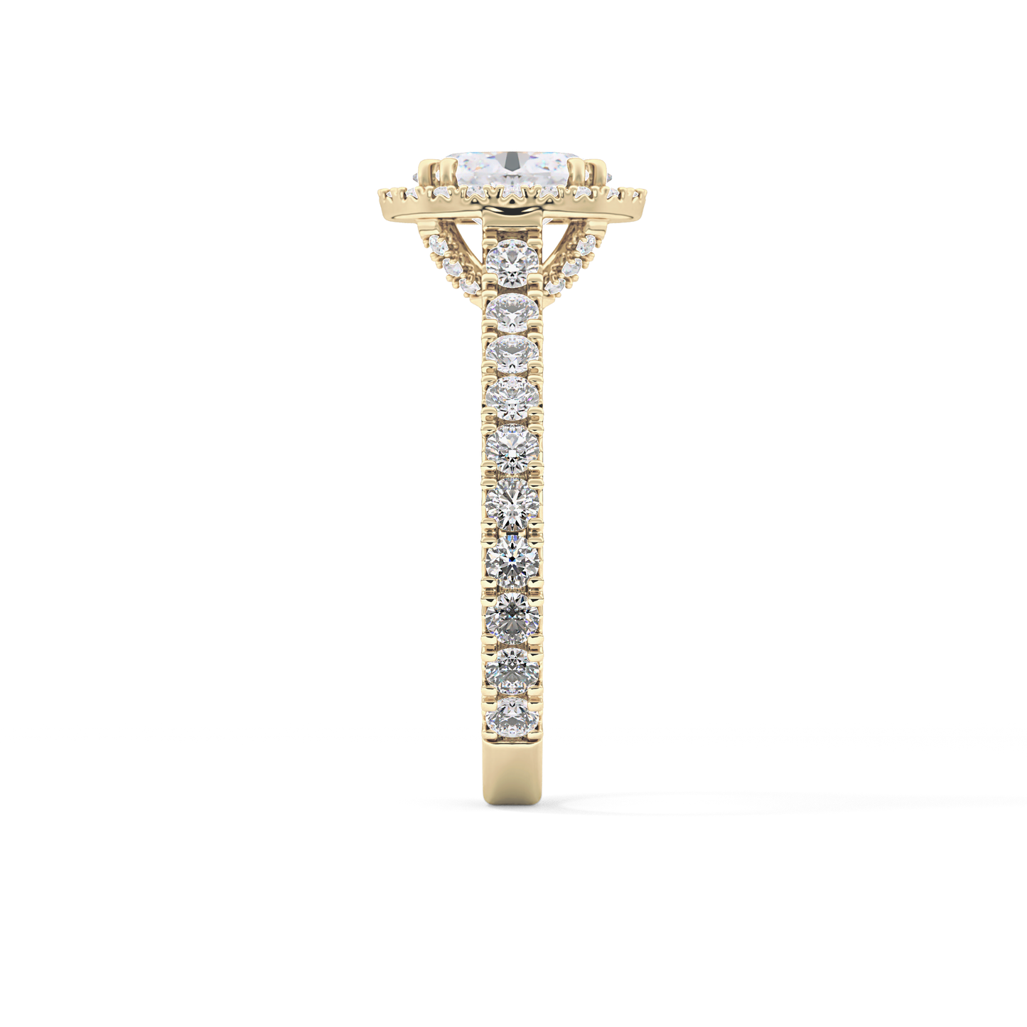 Oval Halo & Pave Lab Grown Diamond Engagement Ring