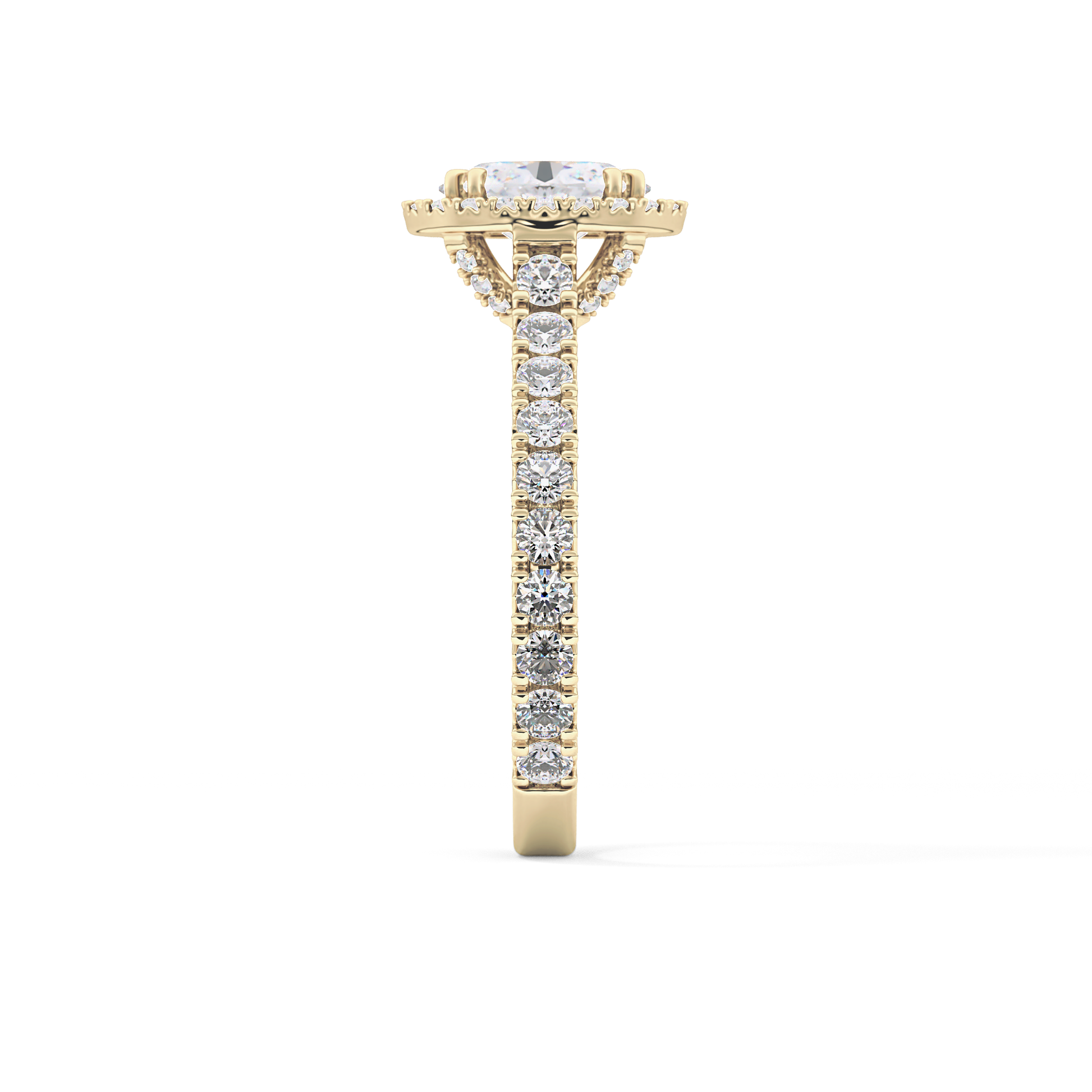Oval Halo & Pave Lab Grown Diamond Engagement Ring