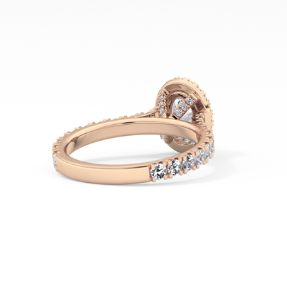 Oval Halo & Pave Lab Grown Diamond Engagement Ring