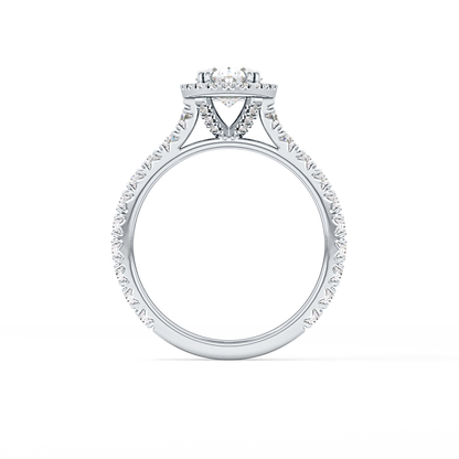 Oval Halo & Pave Lab Grown Diamond Engagement Ring