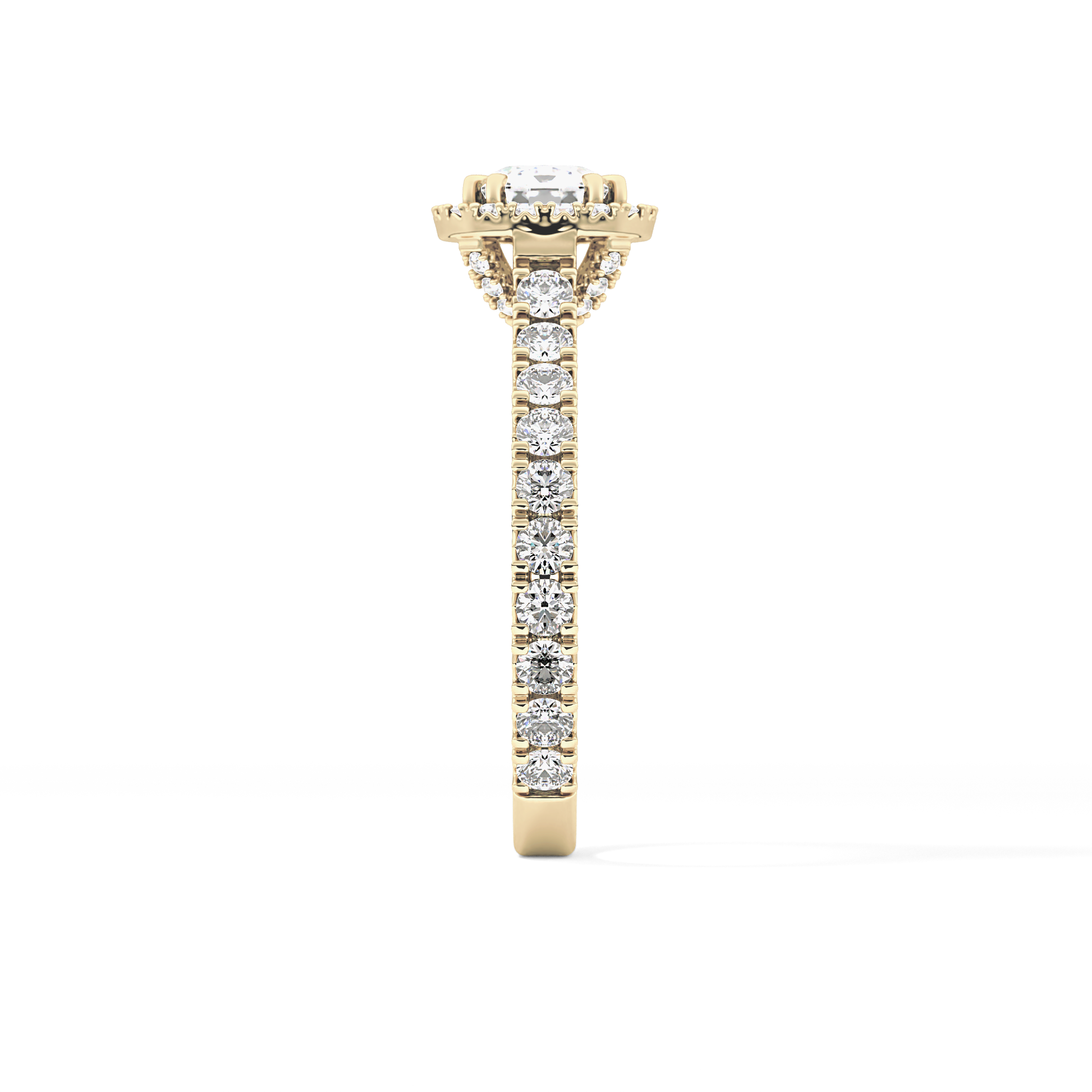 Cushion Halo & Pave Lab Grown Diamond Engagement Ring
