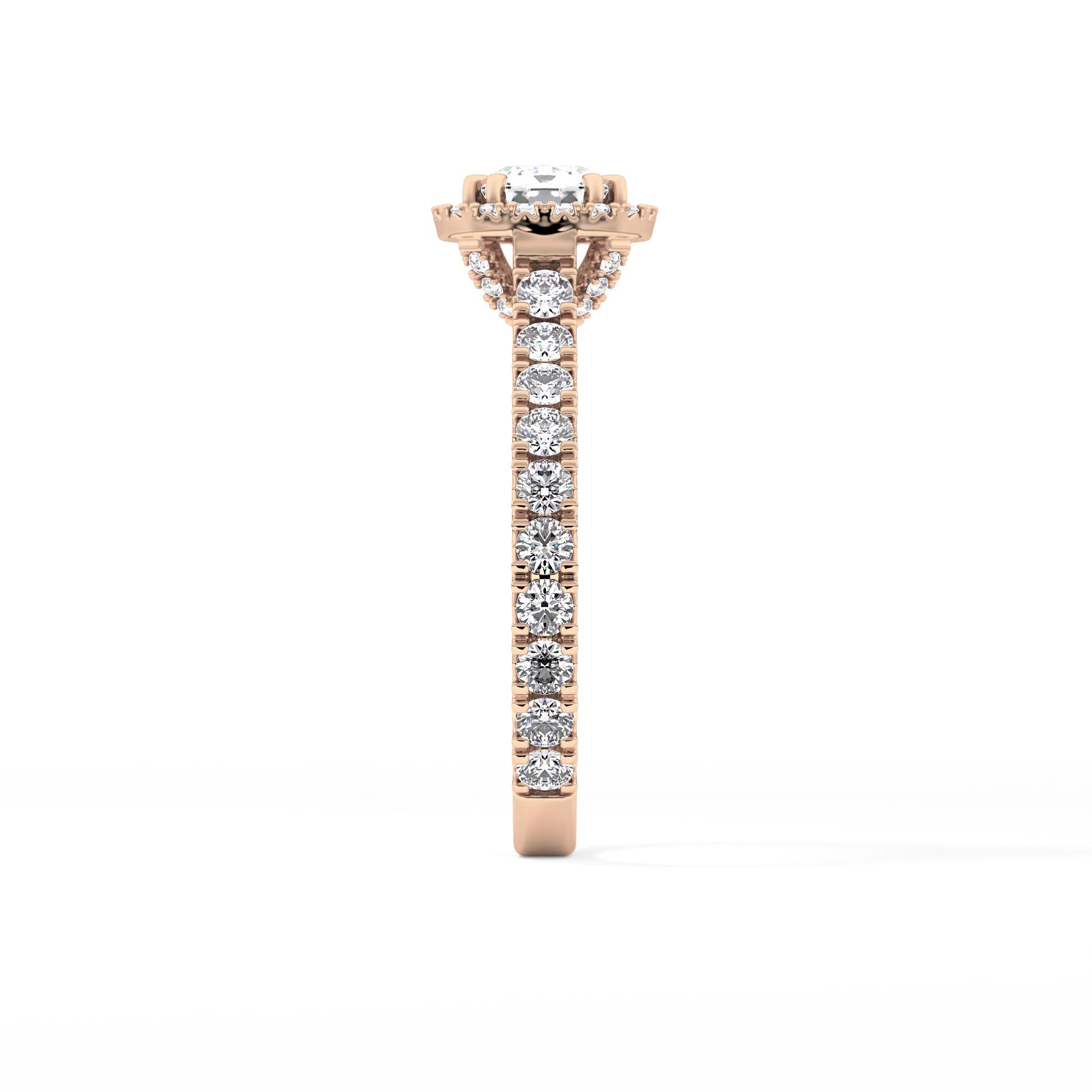 Cushion Halo & Pave Lab Grown Diamond Engagement Ring