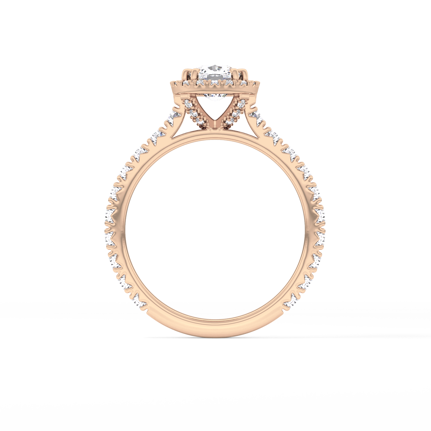Cushion Halo & Pave Lab Grown Diamond Engagement Ring