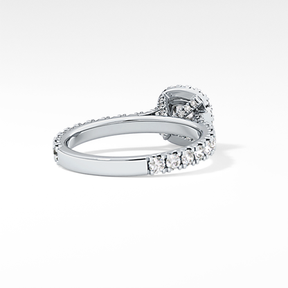 Cushion Halo & Pave Lab Grown Diamond Engagement Ring