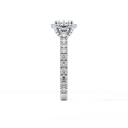 Cushion Halo & Pave Lab Grown Diamond Engagement Ring