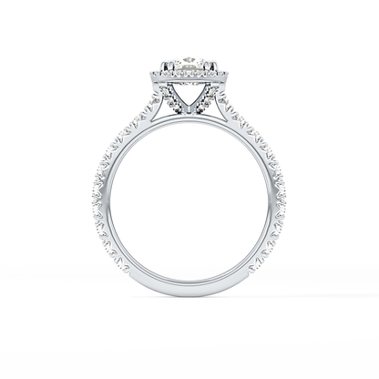 Cushion Halo & Pave Lab Grown Diamond Engagement Ring