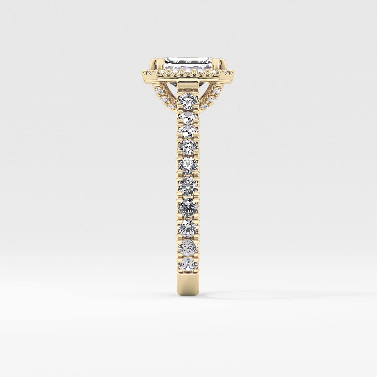 Emerald Halo & Pave Lab Grown Diamond Engagement Ring