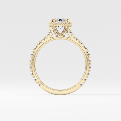 Emerald Halo & Pave Lab Grown Diamond Engagement Ring