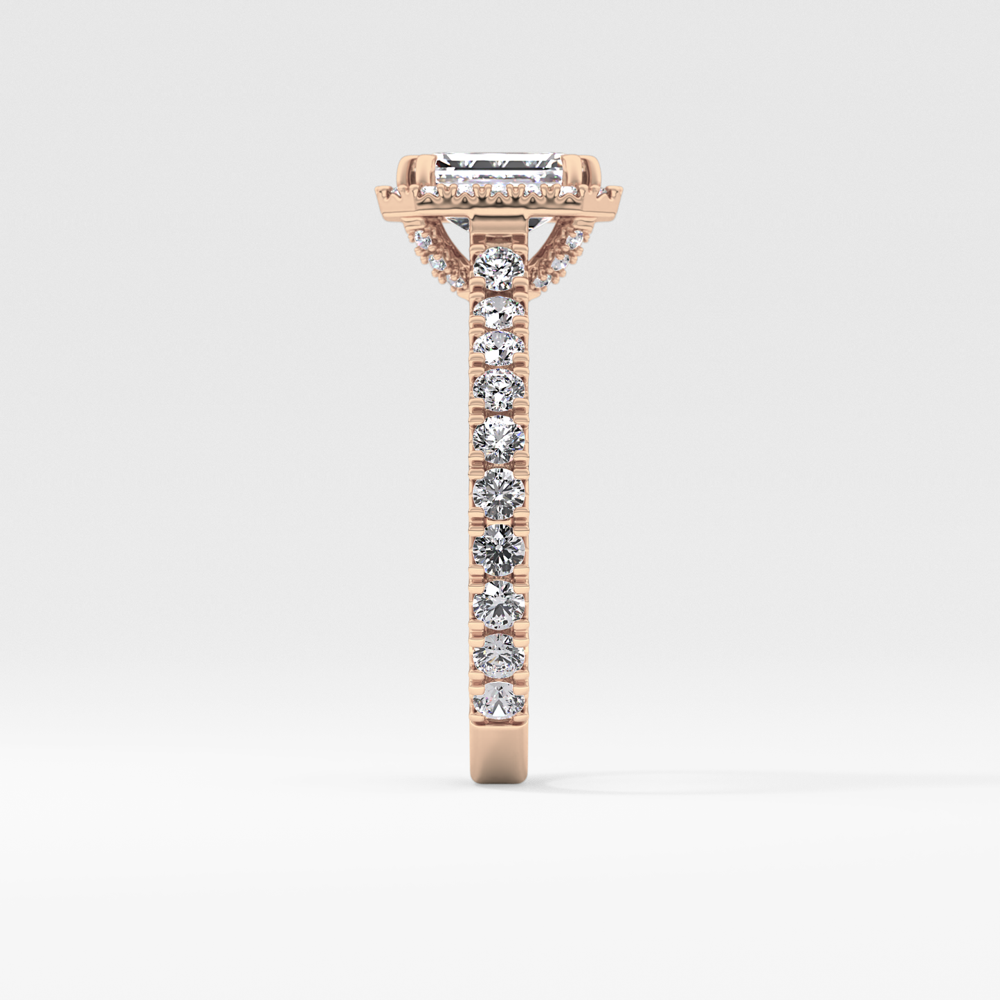 Emerald Halo & Pave Lab Grown Diamond Engagement Ring