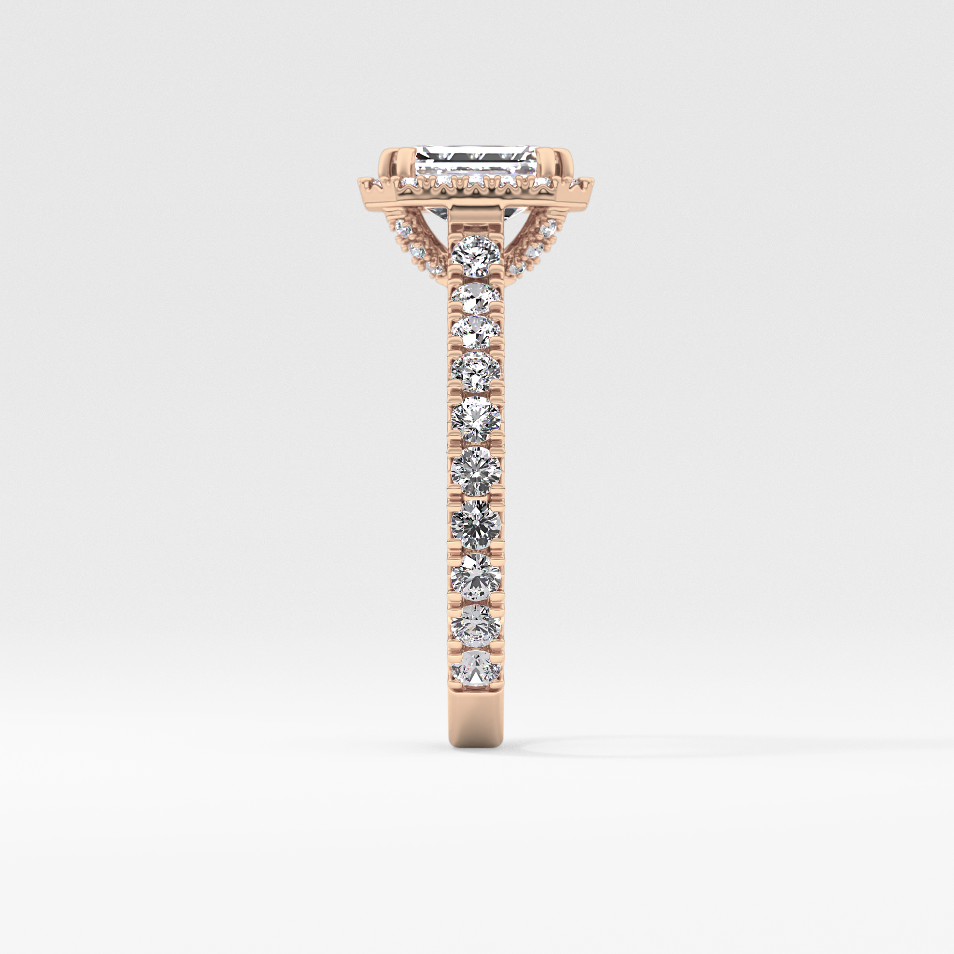 Emerald Halo & Pave Lab Grown Diamond Engagement Ring
