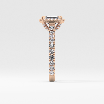Emerald Halo & Pave Lab Grown Diamond Engagement Ring
