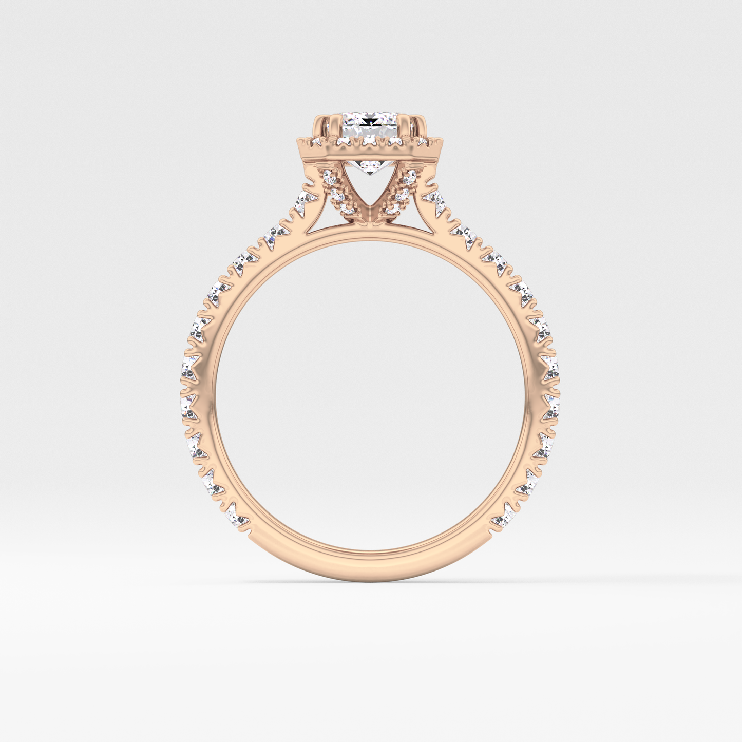 Emerald Halo & Pave Lab Grown Diamond Engagement Ring