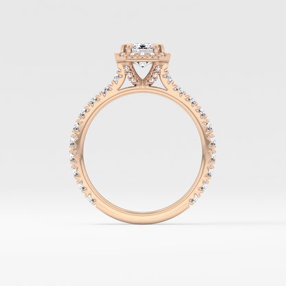 Emerald Halo & Pave Lab Grown Diamond Engagement Ring