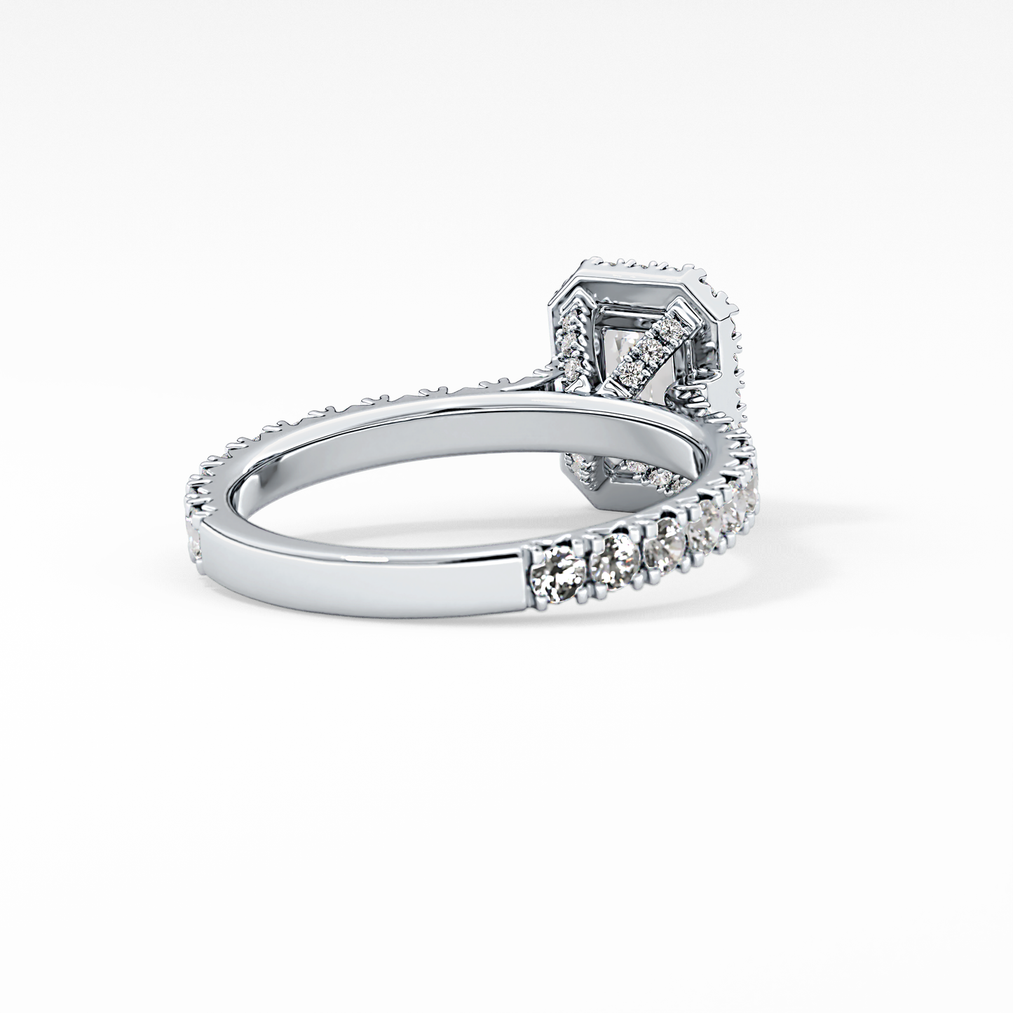 Emerald Halo & Pave Lab Grown Diamond Engagement Ring