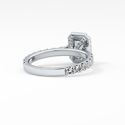Emerald Halo & Pave Lab Grown Diamond Engagement Ring