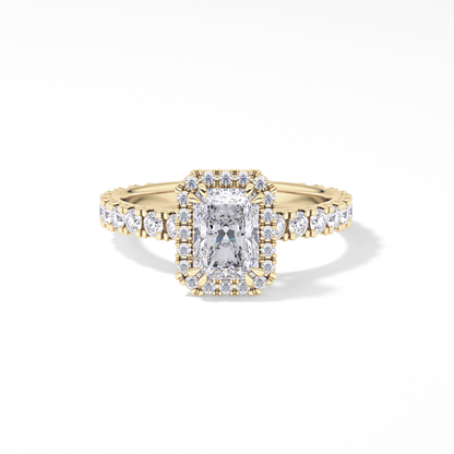 Radiant Halo & Pave Lab Grown Diamond Engagement Ring