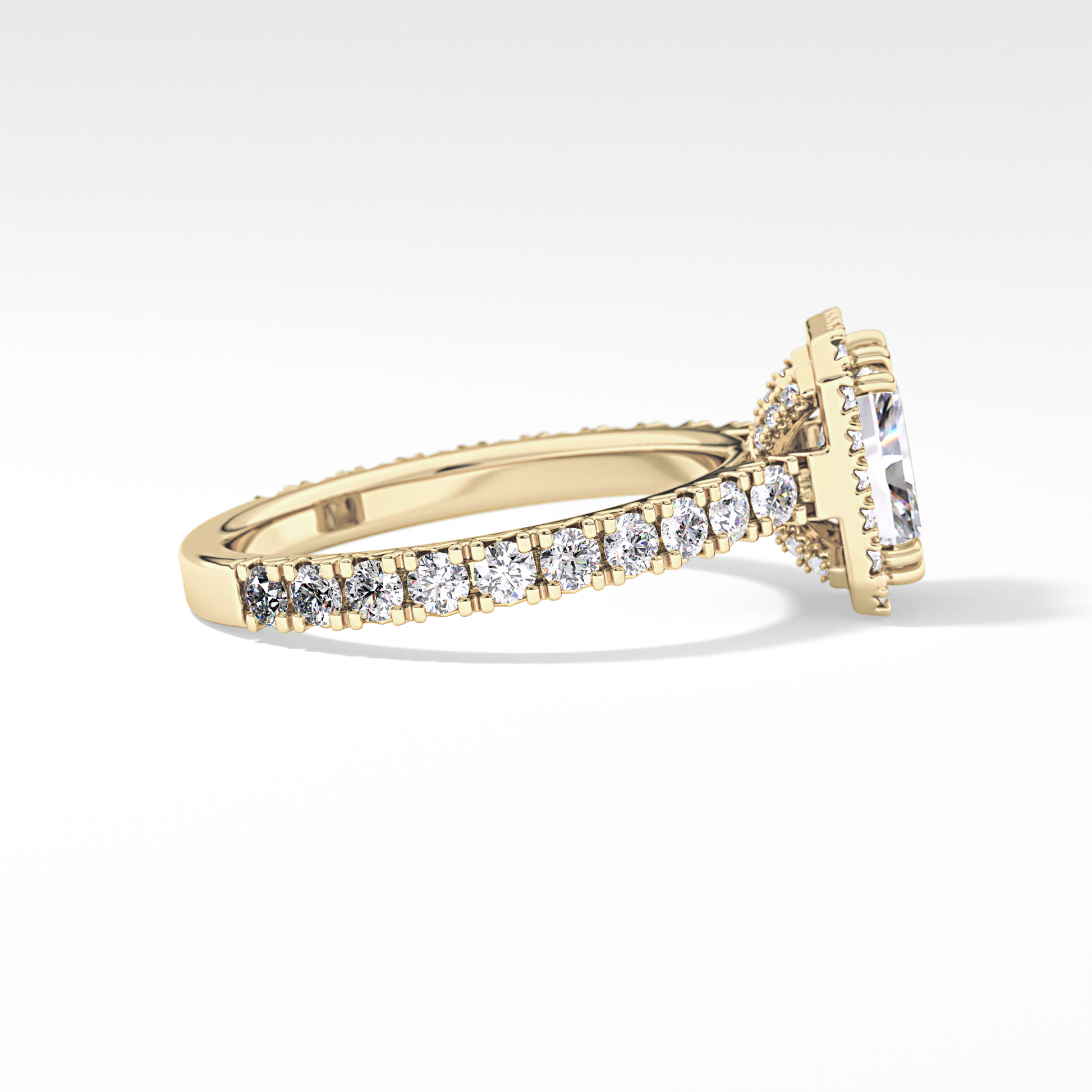 Radiant Halo & Pave Lab Grown Diamond Engagement Ring