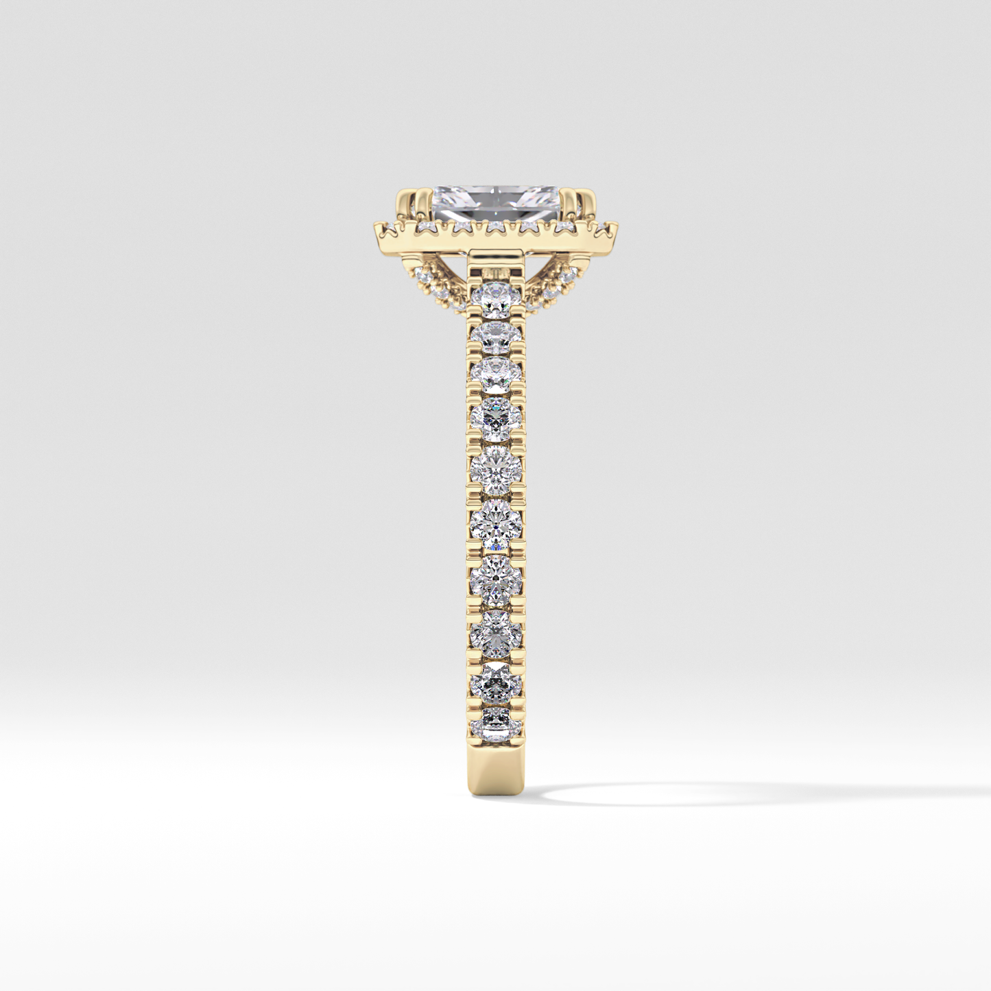 Radiant Halo & Pave Lab Grown Diamond Engagement Ring