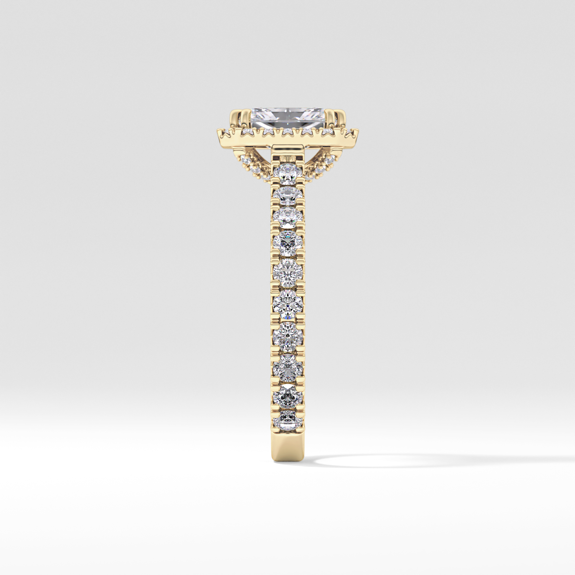 Radiant Halo & Pave Lab Grown Diamond Engagement Ring