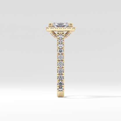 Radiant Halo & Pave Lab Grown Diamond Engagement Ring