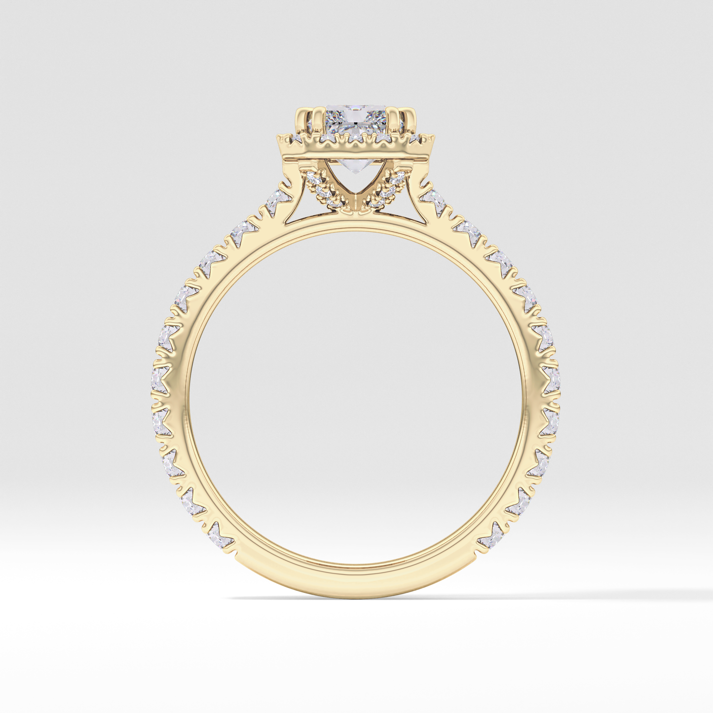 Radiant Halo & Pave Lab Grown Diamond Engagement Ring