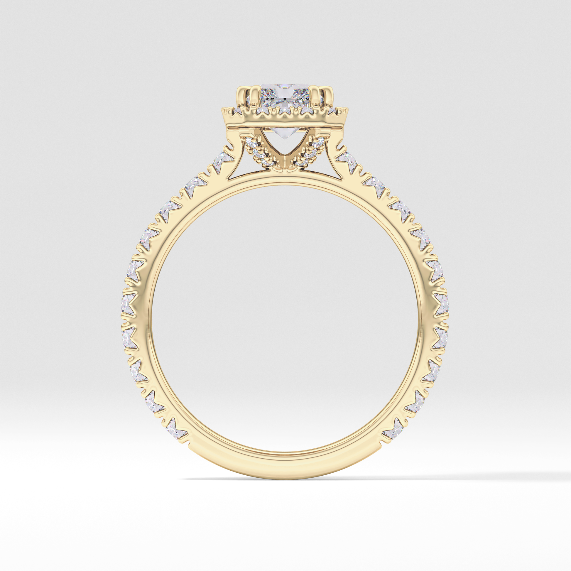 Radiant Halo & Pave Lab Grown Diamond Engagement Ring