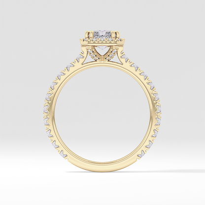 Radiant Halo & Pave Lab Grown Diamond Engagement Ring