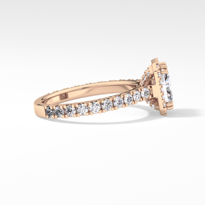 Radiant Halo & Pave Lab Grown Diamond Engagement Ring