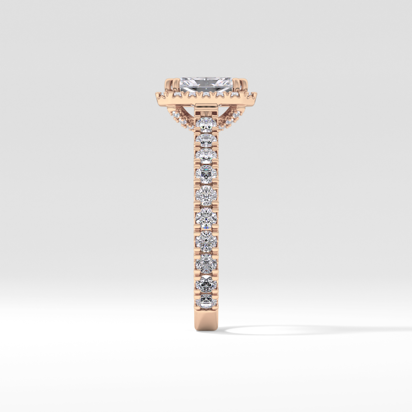 Radiant Halo & Pave Lab Grown Diamond Engagement Ring