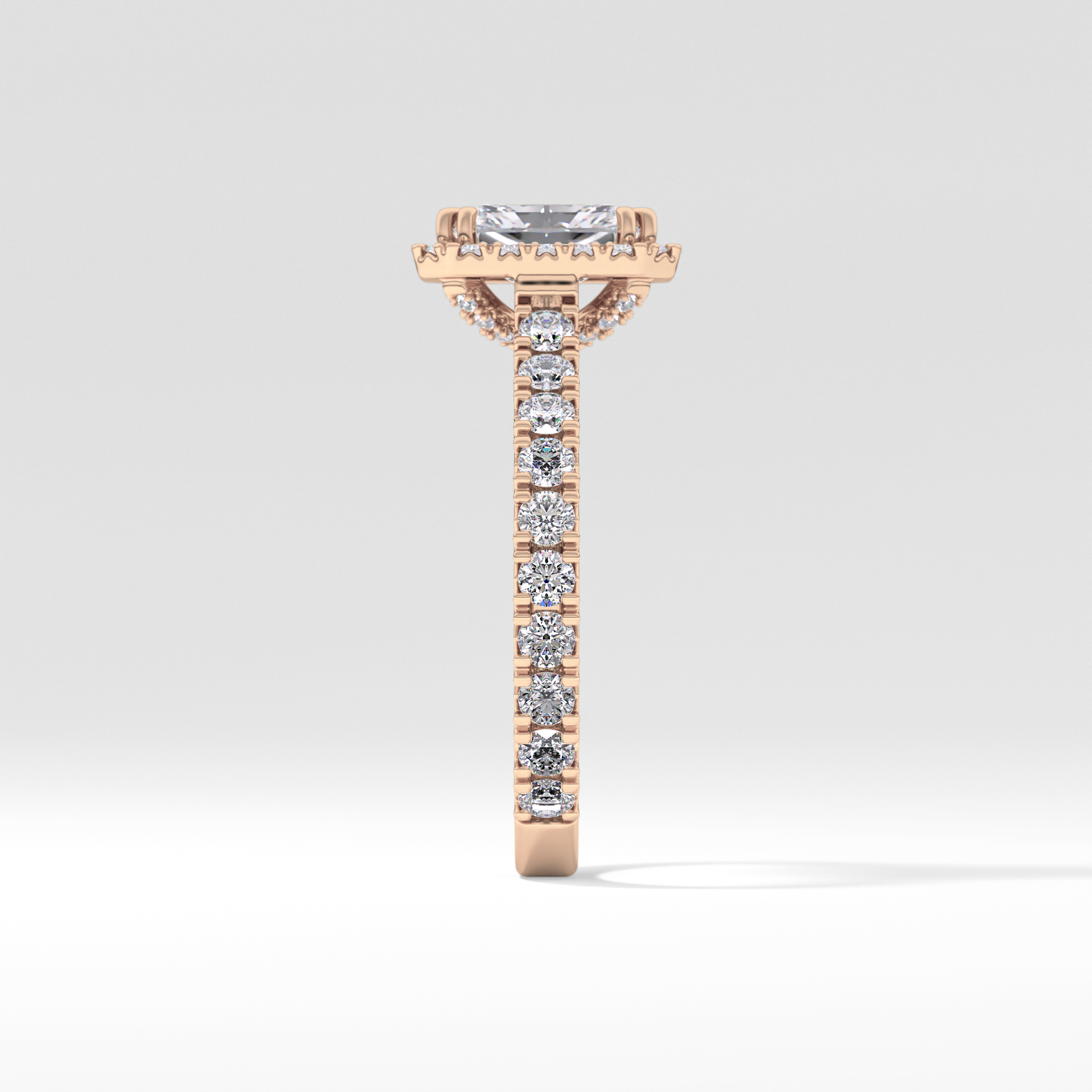 Radiant Halo & Pave Lab Grown Diamond Engagement Ring