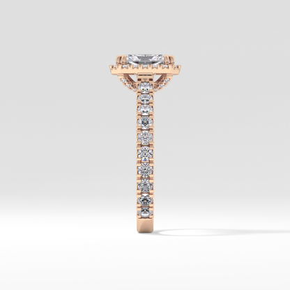 Radiant Halo & Pave Lab Grown Diamond Engagement Ring