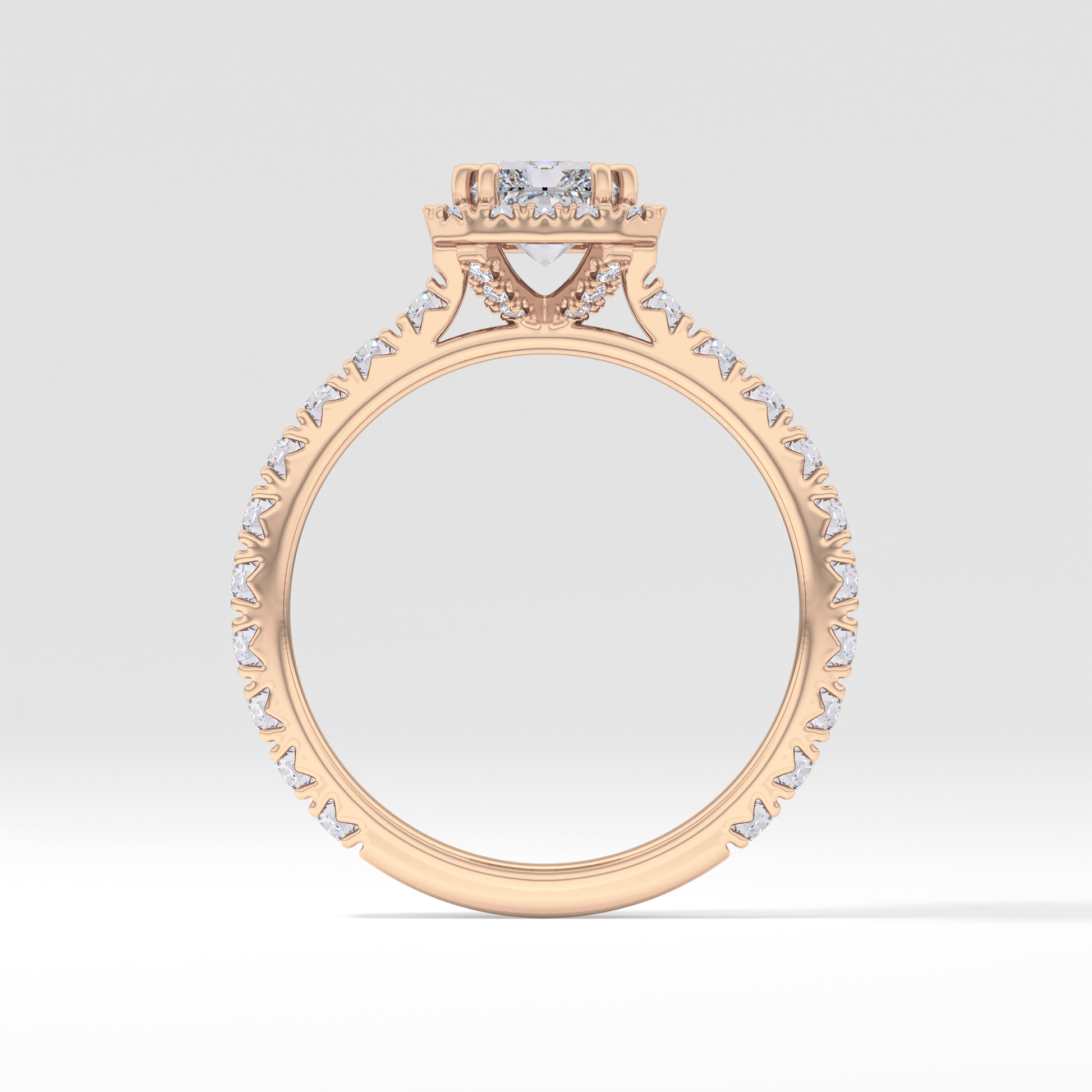 Radiant Halo & Pave Lab Grown Diamond Engagement Ring