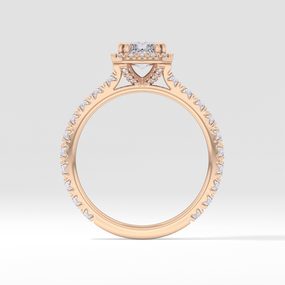 Radiant Halo & Pave Lab Grown Diamond Engagement Ring