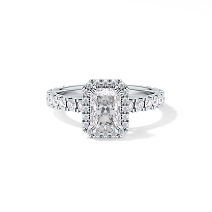 Radiant Halo & Pave Lab Grown Diamond Engagement Ring