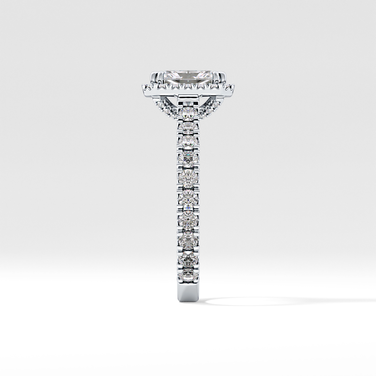 Radiant Halo & Pave Lab Grown Diamond Engagement Ring