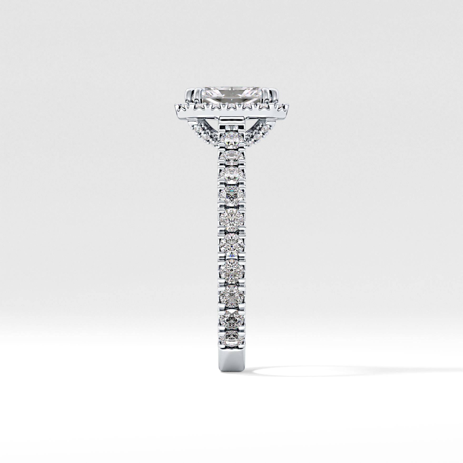 Radiant Halo & Pave Lab Grown Diamond Engagement Ring