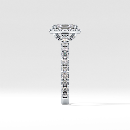 Radiant Halo & Pave Lab Grown Diamond Engagement Ring