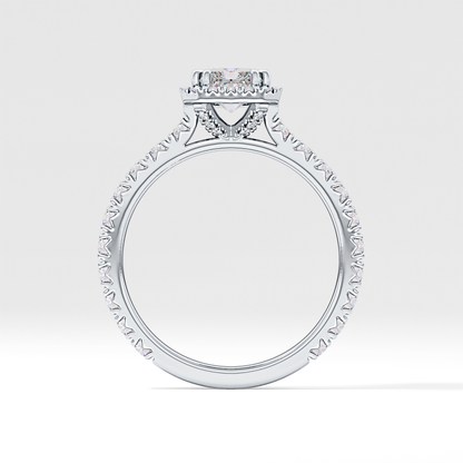 Radiant Halo & Pave Lab Grown Diamond Engagement Ring