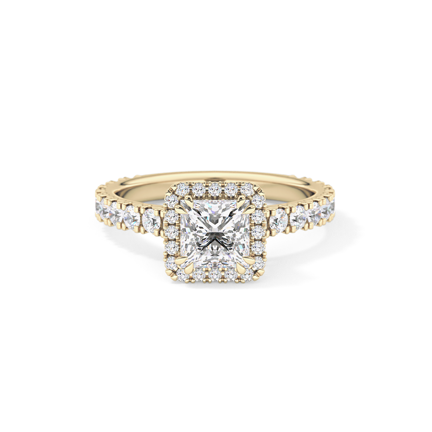 Princess Halo & Pave Lab Grown Diamond Engagement Ring