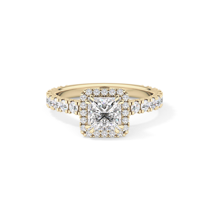 Princess Halo & Pave Lab Grown Diamond Engagement Ring