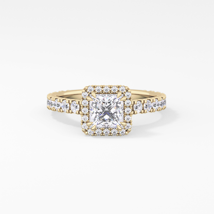 Princess Halo & Pave Lab Grown Diamond Engagement Ring