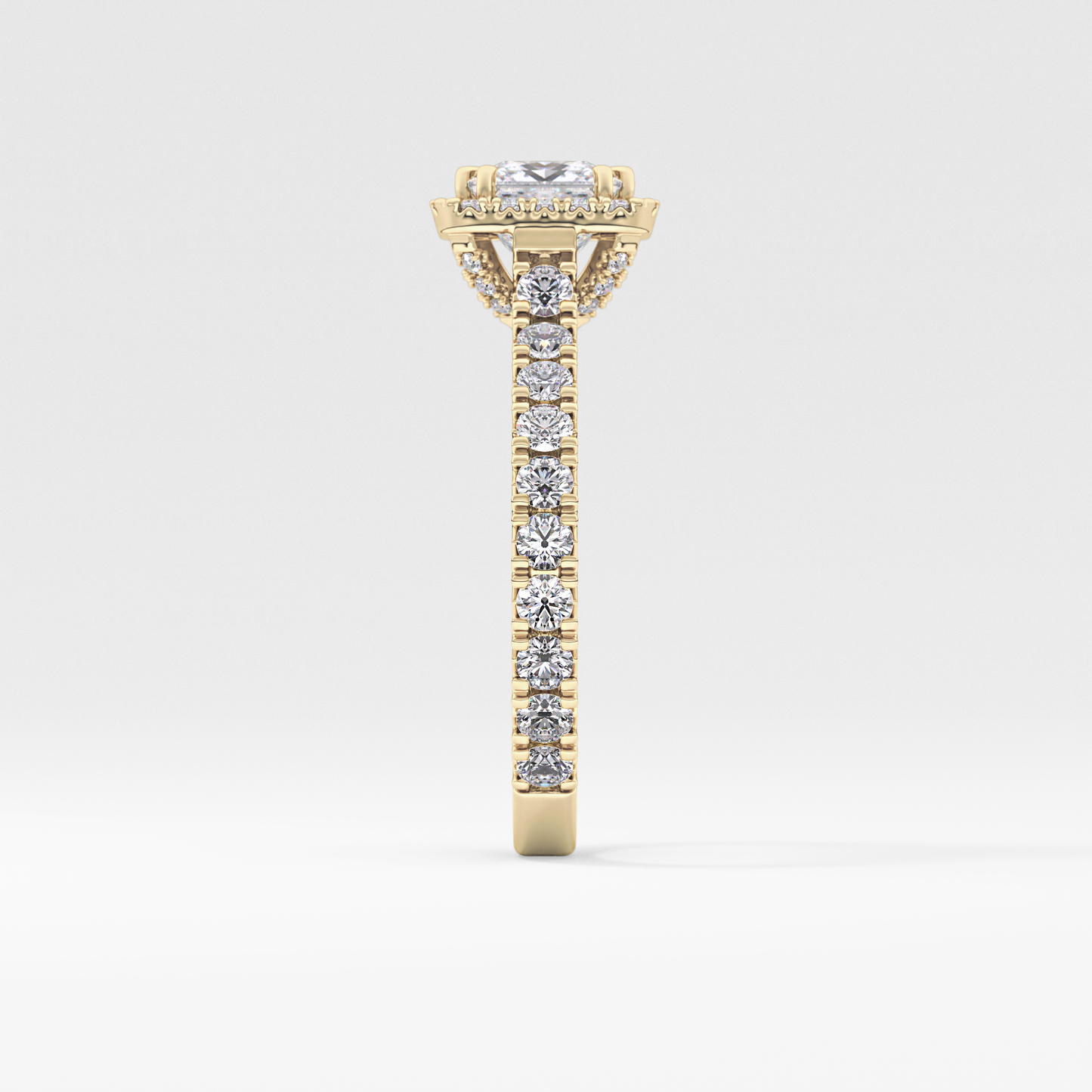 Princess Halo & Pave Lab Grown Diamond Engagement Ring