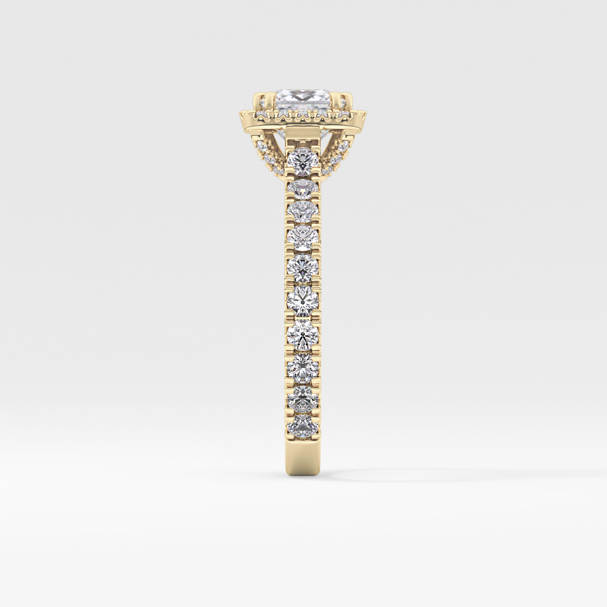 Princess Halo & Pave Lab Grown Diamond Engagement Ring