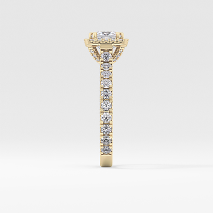 Princess Halo & Pave Lab Grown Diamond Engagement Ring