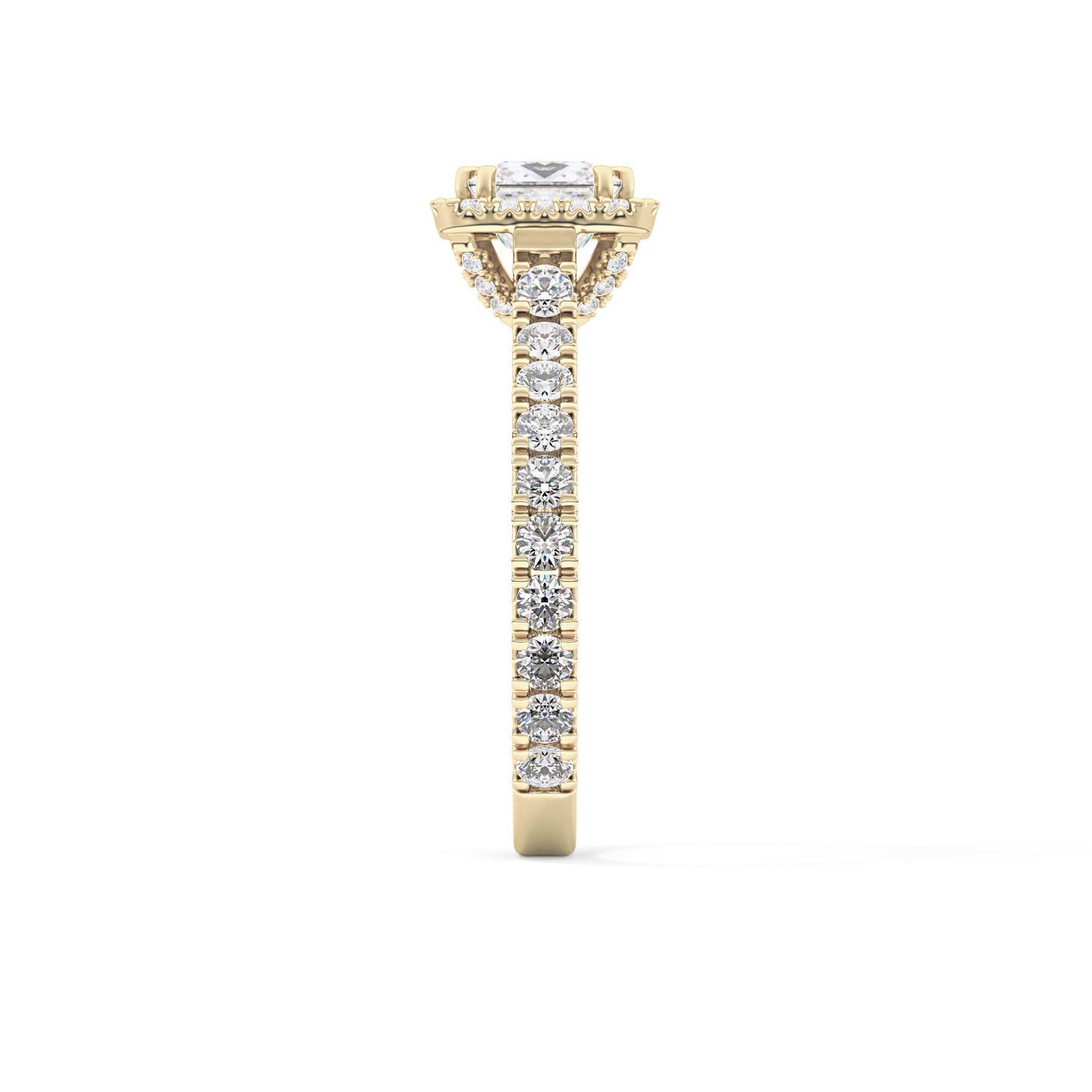 Princess Halo & Pave Lab Grown Diamond Engagement Ring