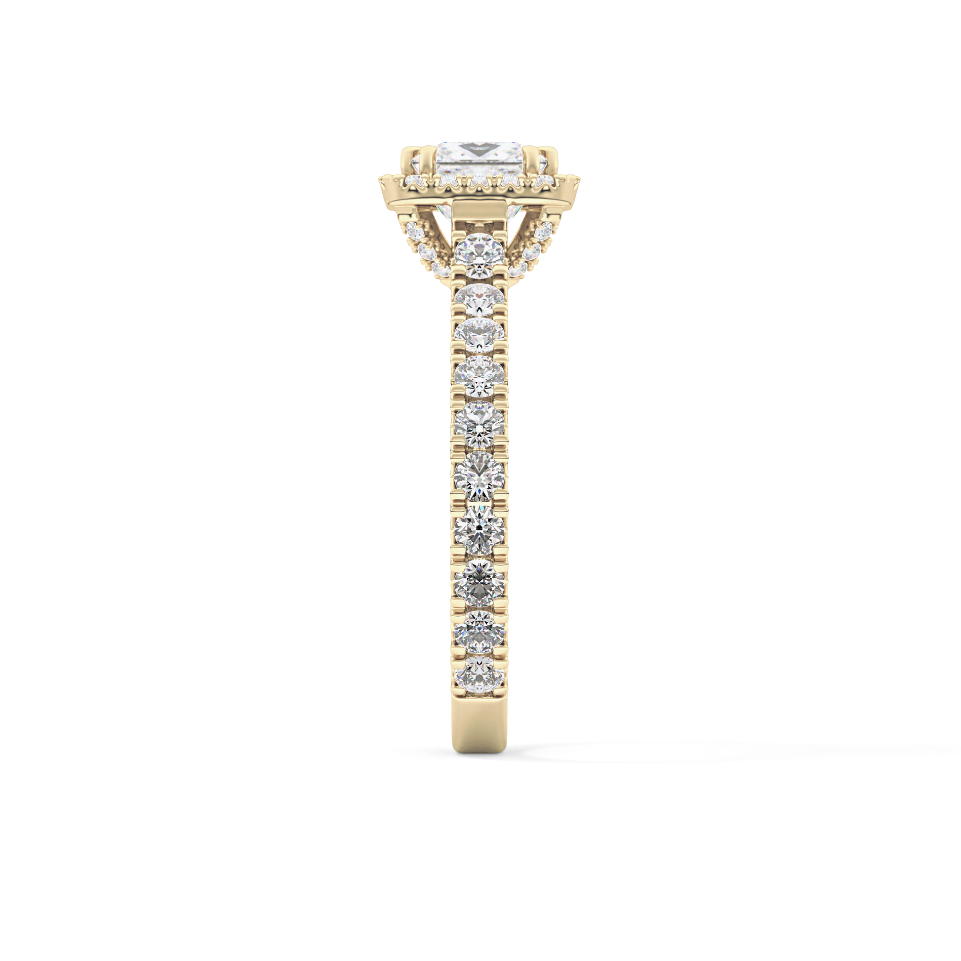 Princess Halo & Pave Lab Grown Diamond Engagement Ring