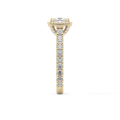 Princess Halo & Pave Lab Grown Diamond Engagement Ring