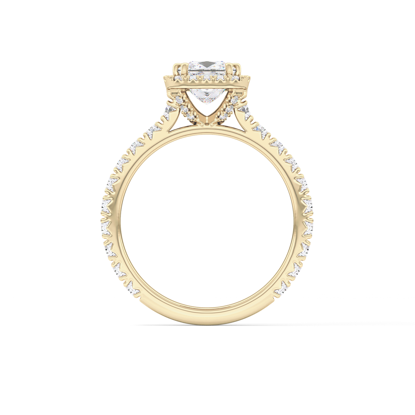 Princess Halo & Pave Lab Grown Diamond Engagement Ring