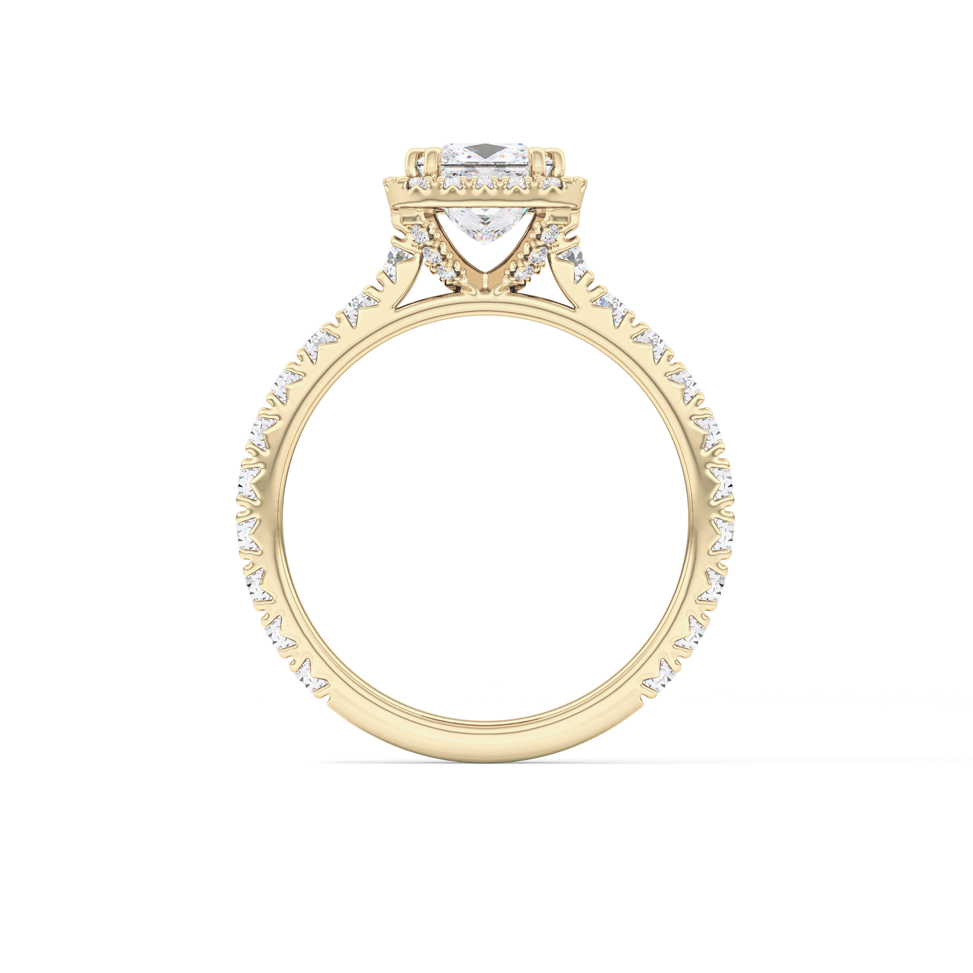 Princess Halo & Pave Lab Grown Diamond Engagement Ring
