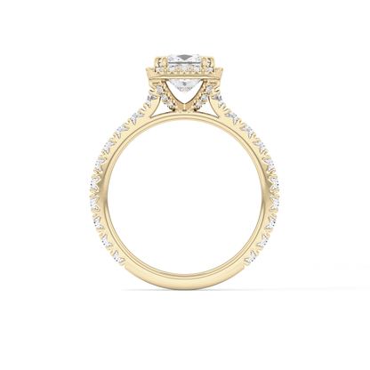 Princess Halo & Pave Lab Grown Diamond Engagement Ring